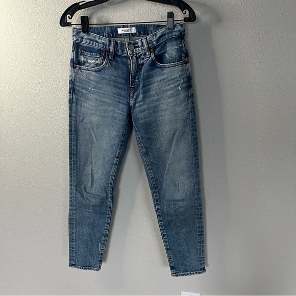 MOUSSY VINTAGE Edmond Cropped Skinny Jeans Blue Denim Distressed Casual Women 25 - Picture 3 of 11